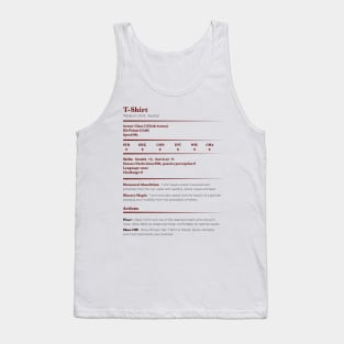 Dungeons & Dragons: T-Shirt Stat Block Tank Top